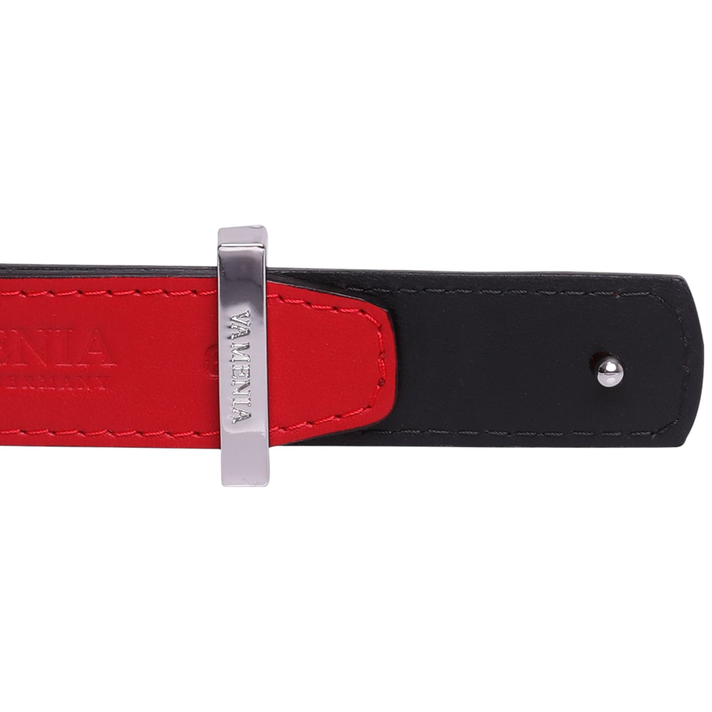 Reversible calfskin belt in red and black
